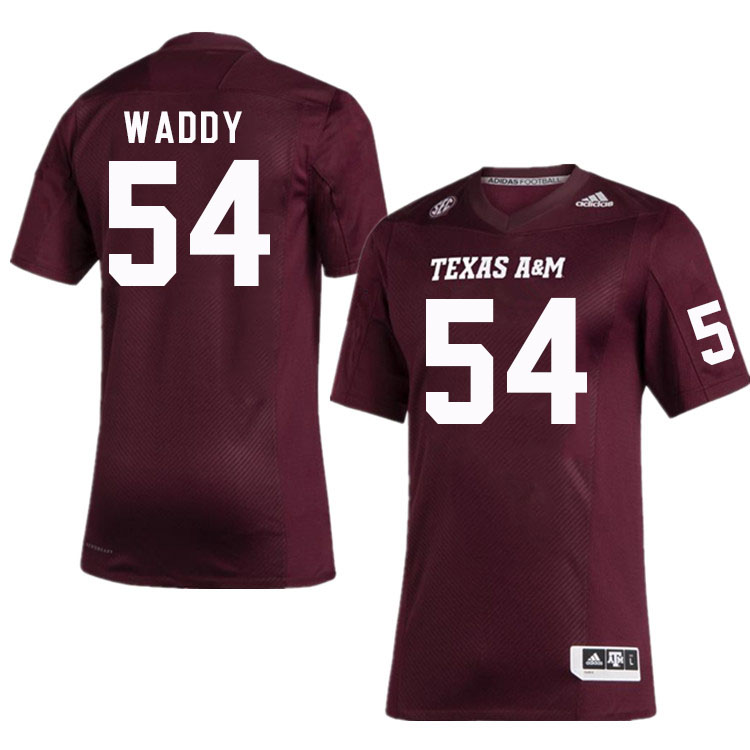 Men #54 Jalen Waddy Texas A&M Aggies College Football Jerseys Stitched Sale-Maroon - Click Image to Close